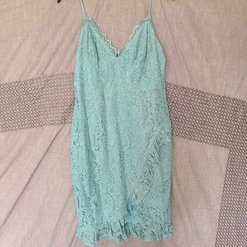 Help Molly Light Blue Lace Dress